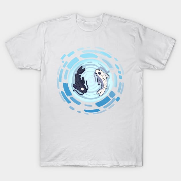 Yin and Yang Koi Whirlpool - Yin Version T-Shirt by Griffywings